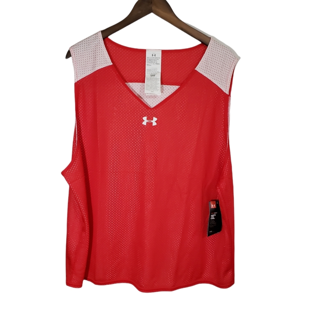 Under Armour Heatgear Reversible Red White Ripshot Jersey Men's XXL NWT